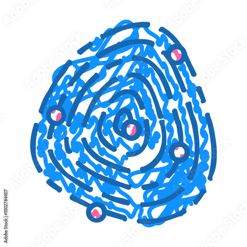 fingerprinting client kyc doodle icon sketch vector. fingerprinting client kyc sign. isolated symbol illustration