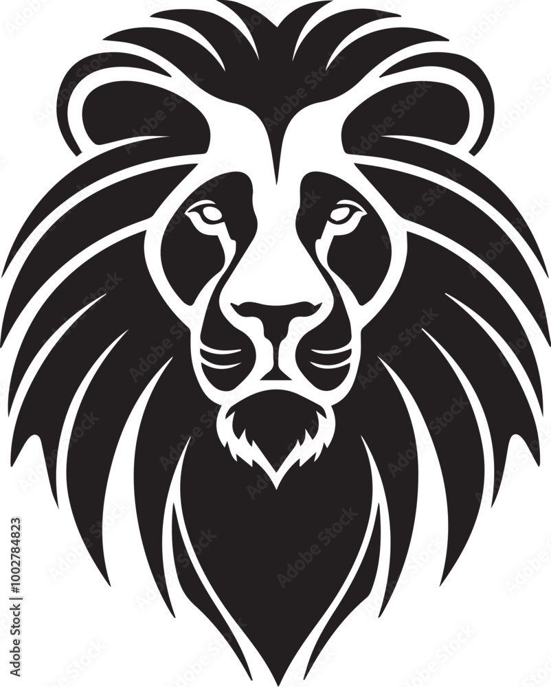 Lion head icon silhouette vector style Lion head icon silhouette vector style