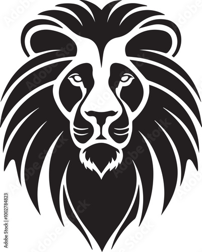 Lion head icon silhouette vector style