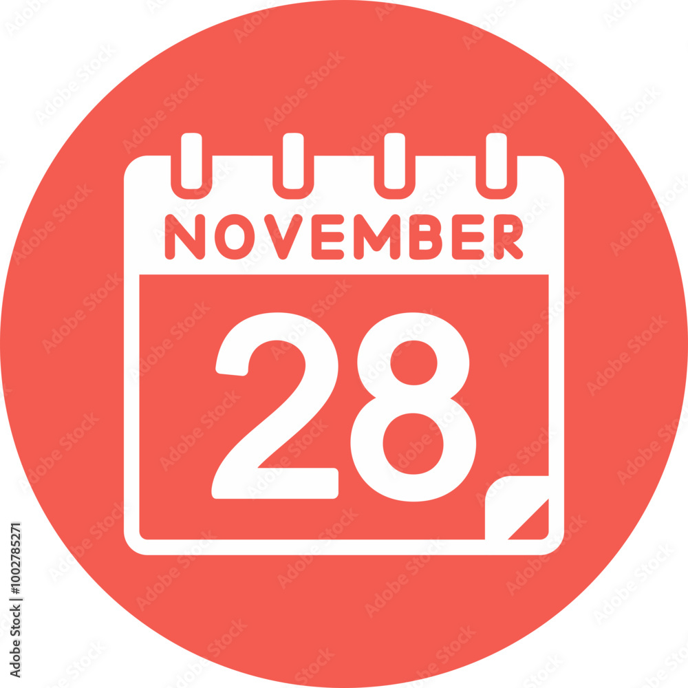 28 November Vector Icon Design 28 November Vector Icon Design