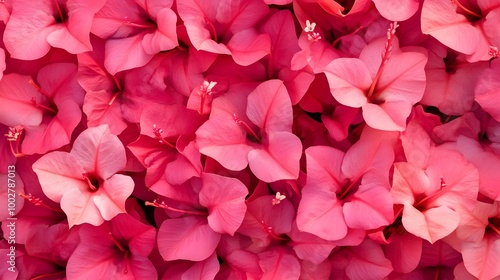 a dense cluster of vibrant pink flowers. The flowers are closely packed together, creating a lush and colorful display. Each flower has five petals, and they vary slightly in shades of pink