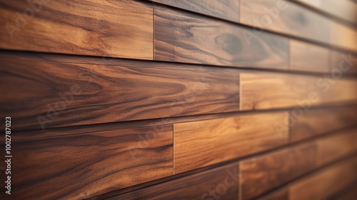 Polished Walnut Wood Panels with Detailed Grain - Modern Design