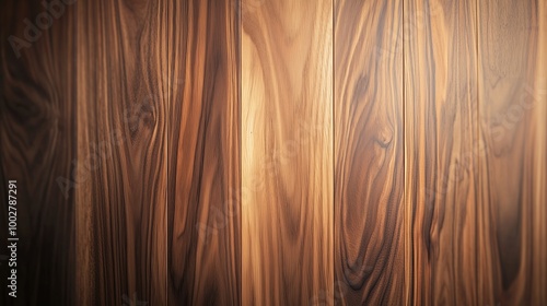 Polished Walnut Wood Panels with Detailed Grain - Modern Design