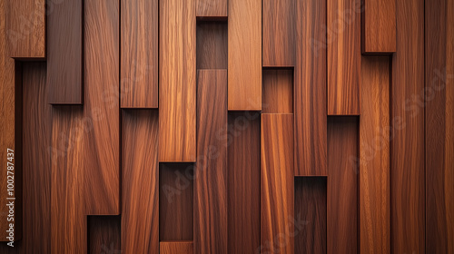 Polished Walnut Wood Panels with Detailed Grain – Modern Design
