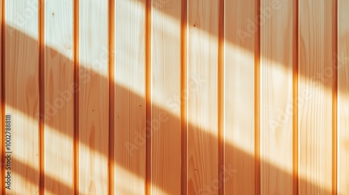 Modern Light Pine Wood Panels in Sunlight