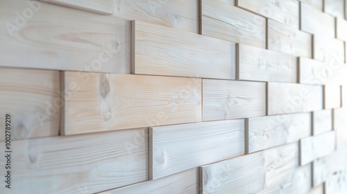 Whitewashed Scandinavian Pine Panel Wall - Minimalistic Natural Texture