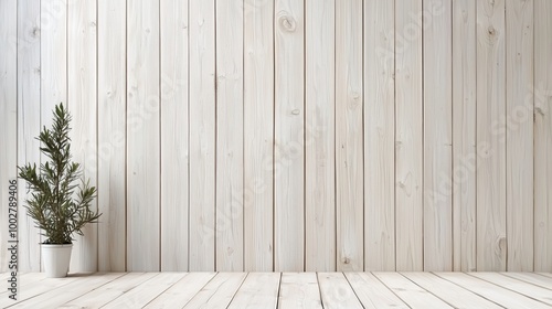 Whitewashed Scandinavian Pine Panel Wall - Minimalistic Natural Texture
