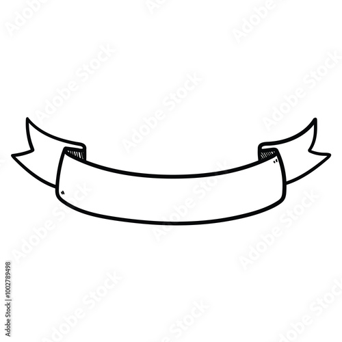 Wallpaper Mural Hand drawn doodle empty ribbon banner on white background. Torontodigital.ca