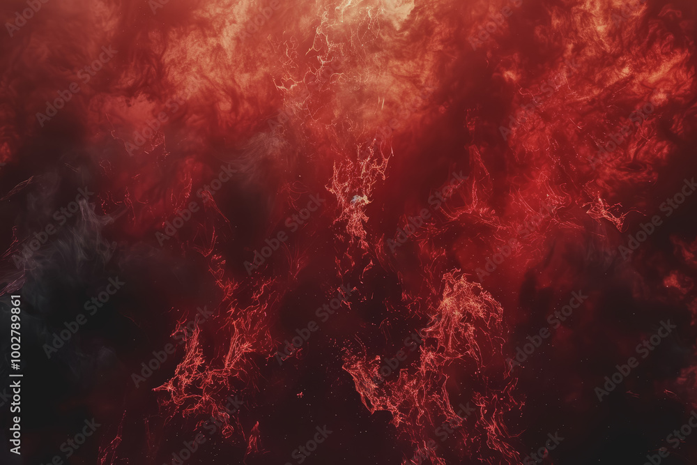 Fototapeta premium The abstract background of red flames combined with black gives a hot feeling.