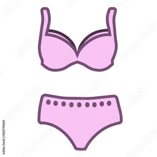 Bathing. Women's swimsuit. Panties and bra for swimming.