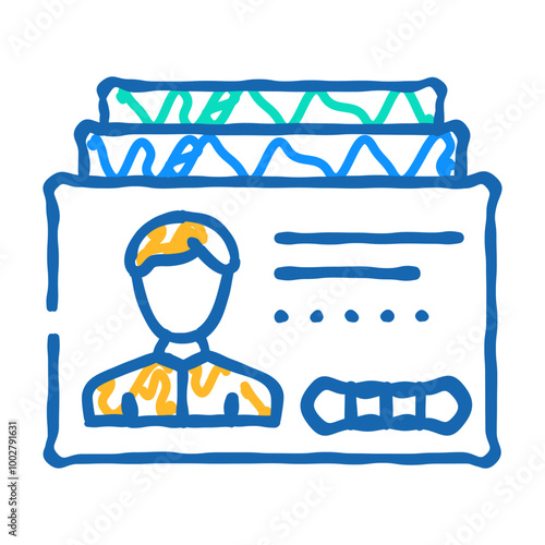 client card kyc doodle icon sketch vector. client card kyc sign. isolated symbol illustration