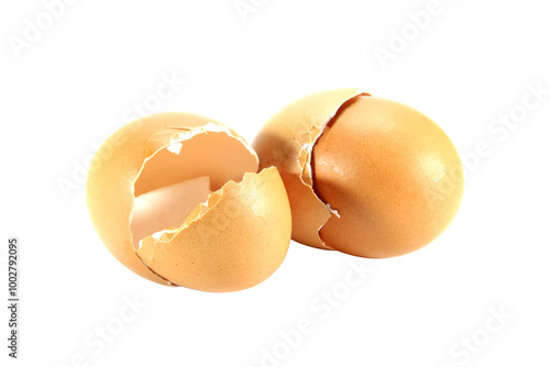 Eggshell isolated on transparent background. photo