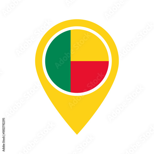 Benin flag location icon Free Download Benin flag location icon - GFXLoad
