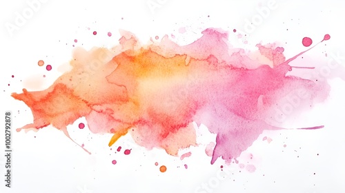  an abstract watercolor painting with a blend of warm colors. It features a mix of orange, pink, and red hues that flow into each other, creating a soft and fluid appearance