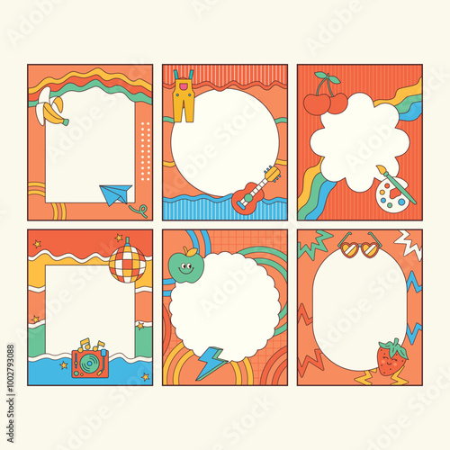 Set of retro frame vector