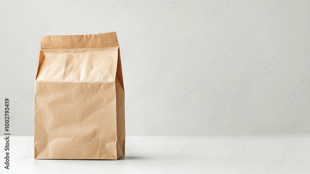 a brown paper bag for food delivery on a white background a brown paper bag for food delivery on a white background