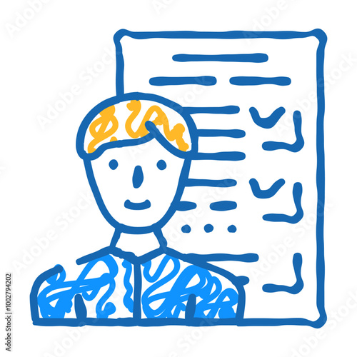 customer questionnaire kyc doodle icon sketch vector. customer questionnaire kyc sign. isolated symbol illustration