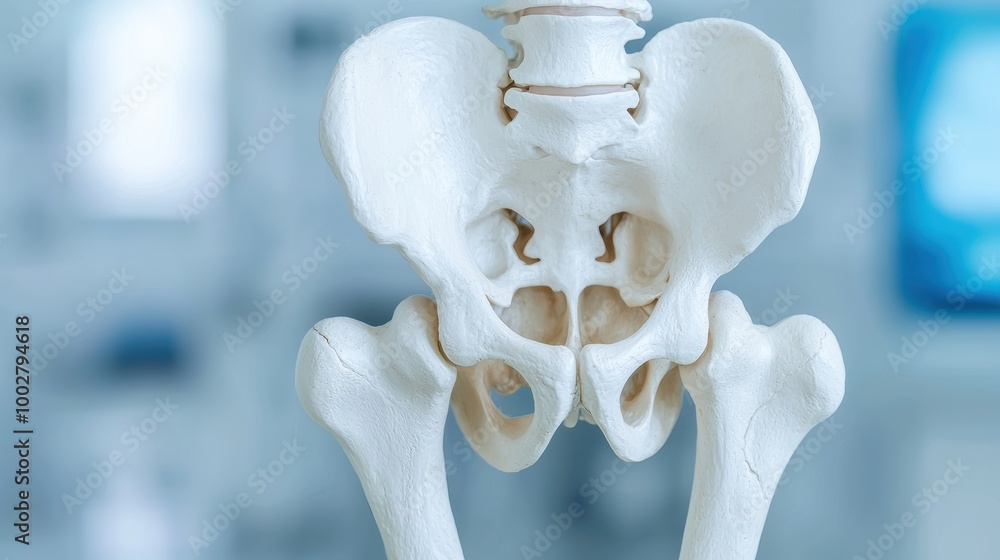 Obraz premium Pelvic Bone Structure Anatomy Model for Education