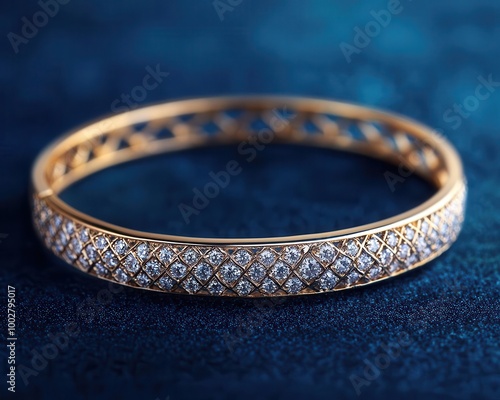 Elegant diamond bracelet with a trellis pattern, delicate and intricate, bracelet, diamond, trellis, intricate photo