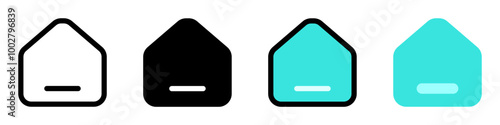 Vector home page button icon. Black, white background. Perfect for app and web interfaces, infographics, presentations, marketing, etc.