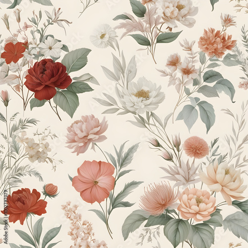 Wallpaper Mural Petals of Serenity A Floral Pattern Background Design Torontodigital.ca