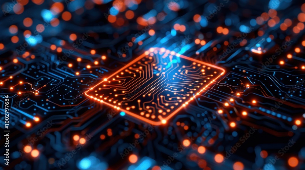 Obraz premium Deep Learning Technology Abstract Background