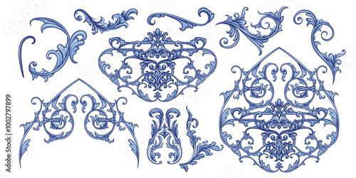 Decorative frame in Baroque style, intricate vector design