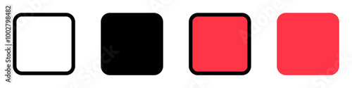 Editable vector stop button icon. Black, transparent white background. Part of a big icon set family. Perfect for web and app interfaces, presentations, infographics, etc