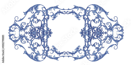Decorative frame in Baroque style, intricate vector design