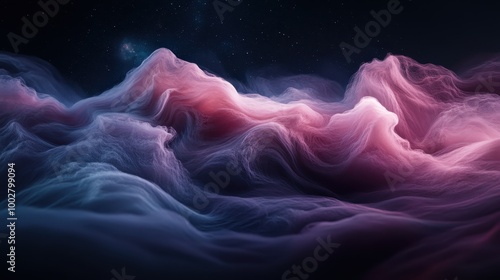 A stunning vision of an ethereal nebula with vibrant, flowing cloud formations nestled in the vastness of space, radiating beauty and cosmic timelessness. photo