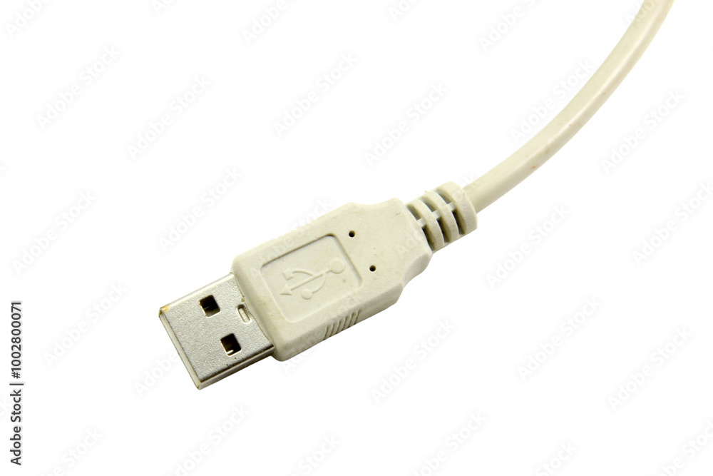 USB cable for computer isolated on transparent background. USB cable for computer isolated on transparent background.
