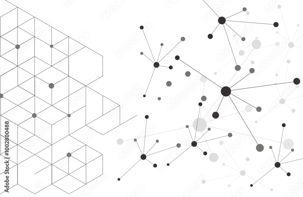 Abstract geometric hexagonal and molecular banner can be used for science, technology and medicine.ai Abstract geometric hexagonal and molecular banner can be used for science, technology and medicine.ai