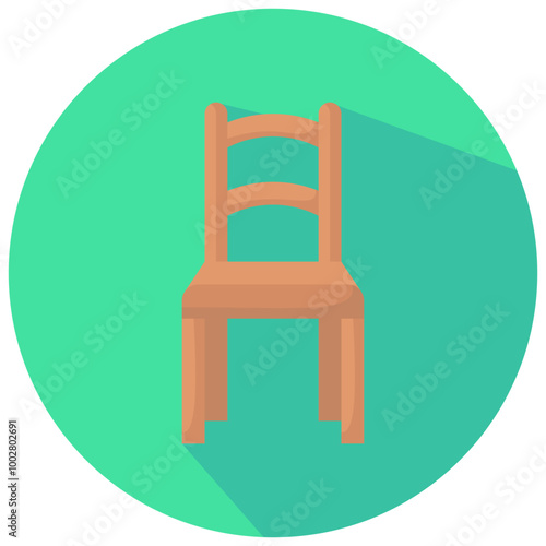 dining chair round flat vector icon