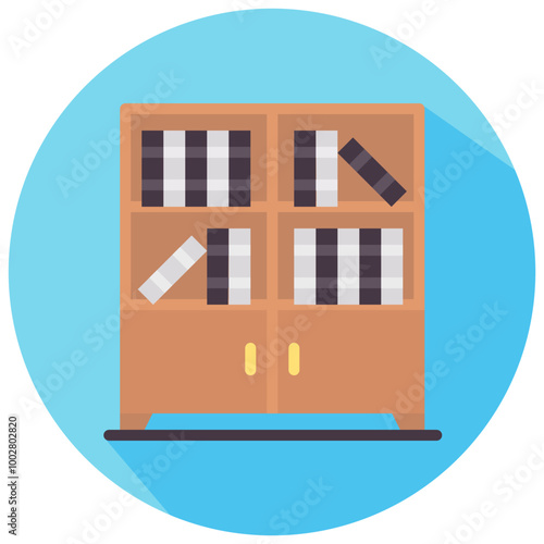 library round flat vector icon