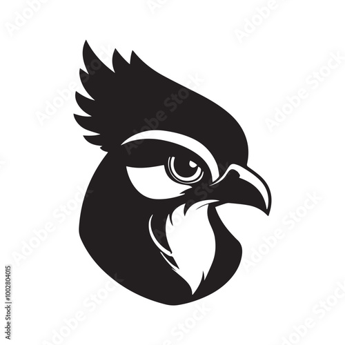 Blue Quail head silhouette black vector