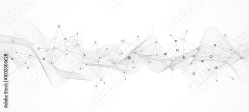 Global network connection banner design template. Header social network communication in the global business concept. Big data visualization. Internet technology