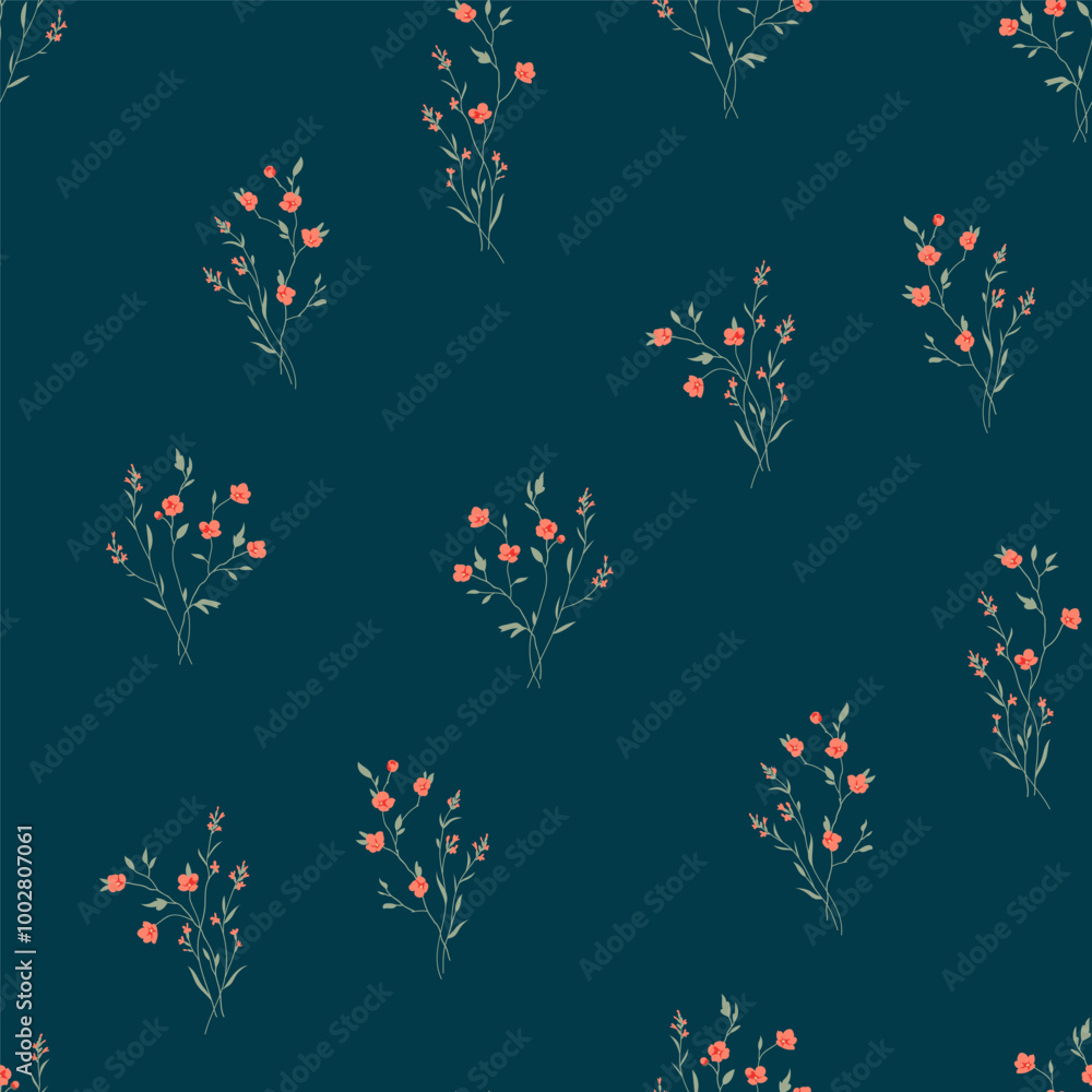 Seamless spring vector pattern with floral motif for dress fabric Seamless spring vector pattern with floral motif for dress fabric