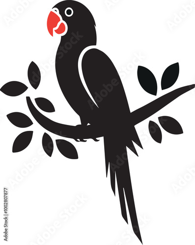 Parrot icon silhouette vector style