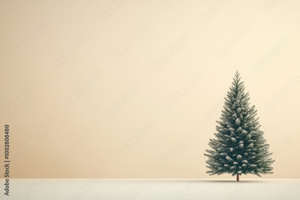 Minimalist Christmas Tree on Soft Background Minimalist Christmas Tree on Soft Background