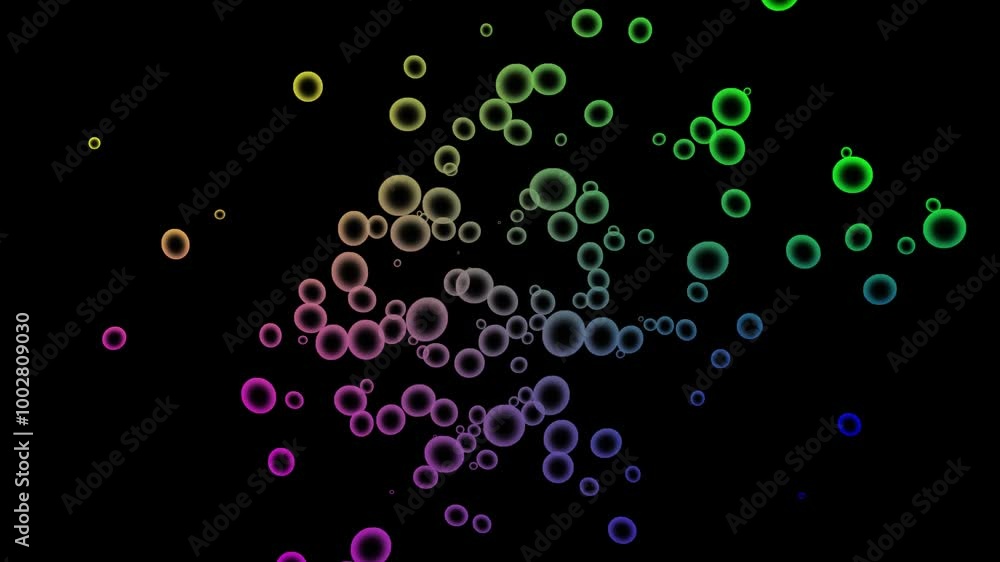 Bubbles Effect with colorful Chroma animation. on black Background Bubbles Effect with colorful Chroma animation. on black Background