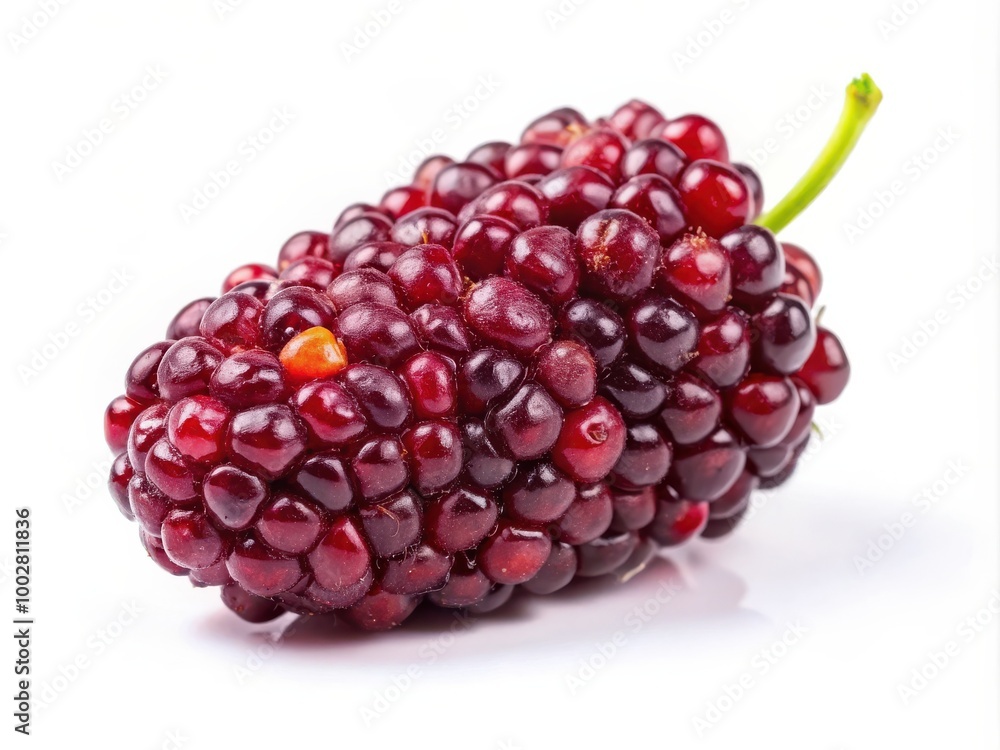 Fresh Mulberry on Solid White Background Fresh Mulberry on Solid White Background