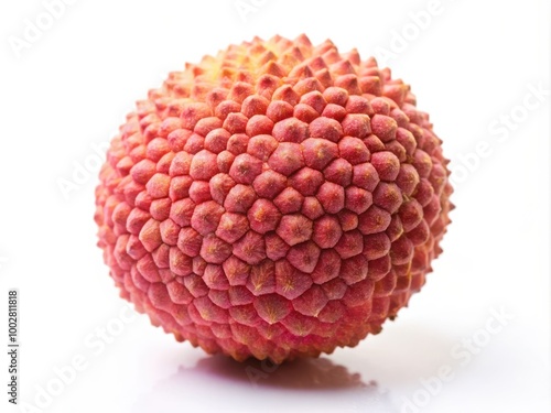 Fresh Lychee on Solid White Background