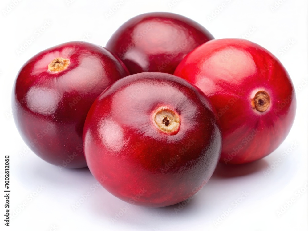 Whole Cranberries on Solid White Background Whole Cranberries on Solid White Background