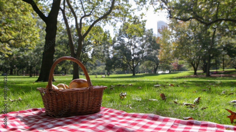 Serene Picnic Scene in Sunlit Park Serene Picnic Scene in Sunlit Park