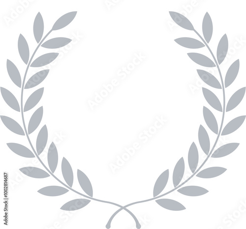 Silver Laurel Leaves Round, Silver Laurel rank, Silver circular laurel foliate, Laurel Leave