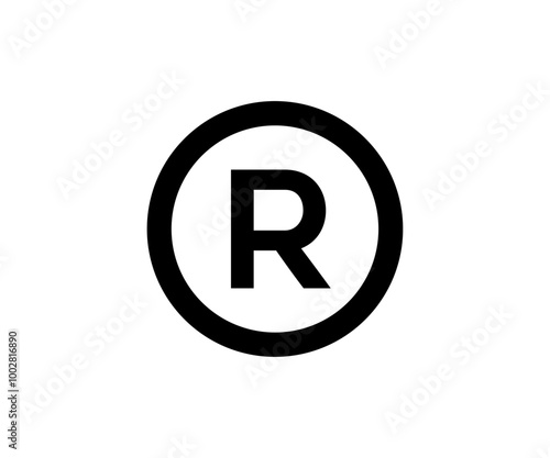 Registered trademark icon. Copyright mark symbol icon. Intellectual property sign vector design and illustration.

