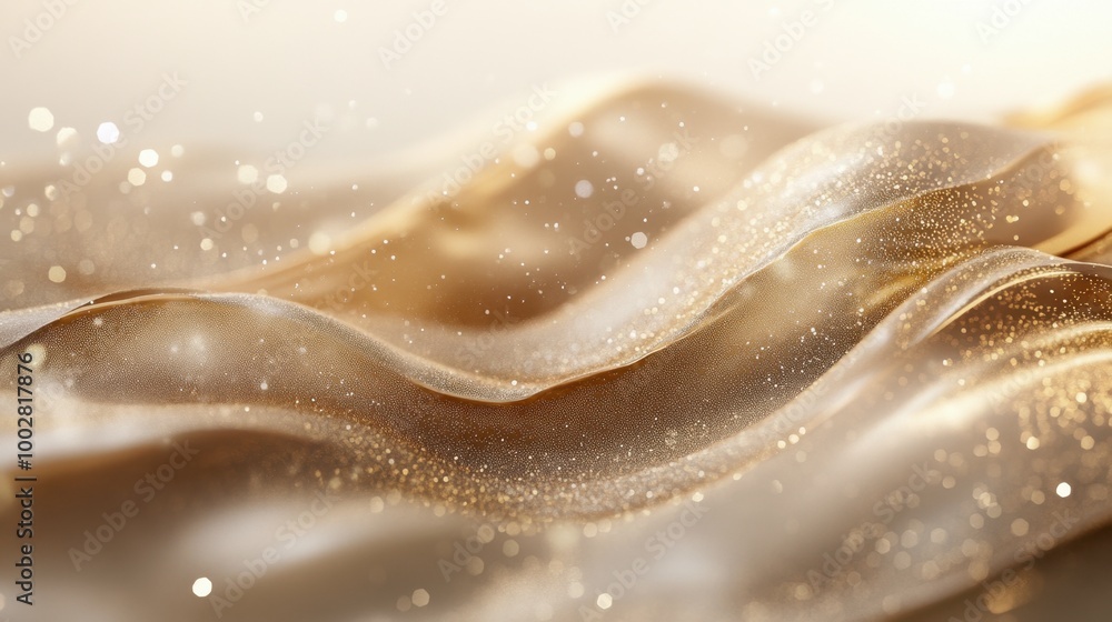 Soft, undulating gold waves with sparkling effects, capturing the essence of luxury and elegance. Soft, undulating gold waves with sparkling effects, capturing the essence of luxury and elegance.