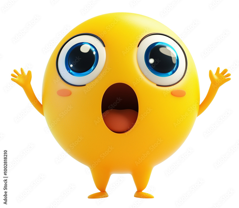 Surprised Smiley Emoji with Big Eyes, isolated on transparent background. Surprised Smiley Emoji with Big Eyes, isolated on transparent background.