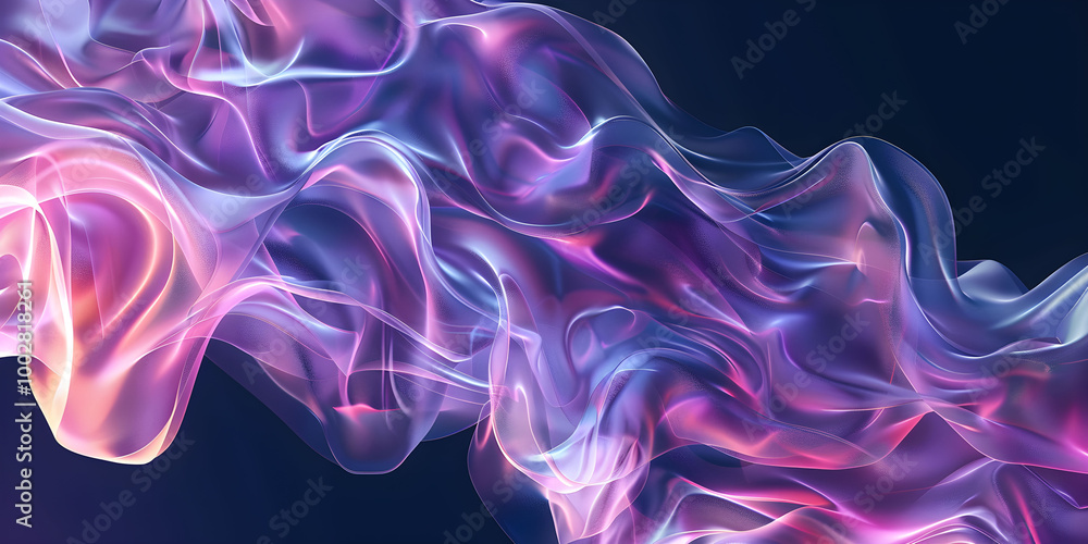 Obraz premium Colorful swirling smoke illuminate a dark background, creating a captivating abstract design reminiscent of vibrant energy and movement