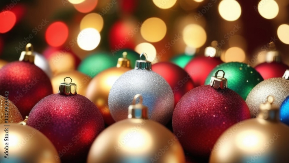 Christmas balls in red. a lot of New Year's toys. Christmas balls in red. a lot of New Year's toys.